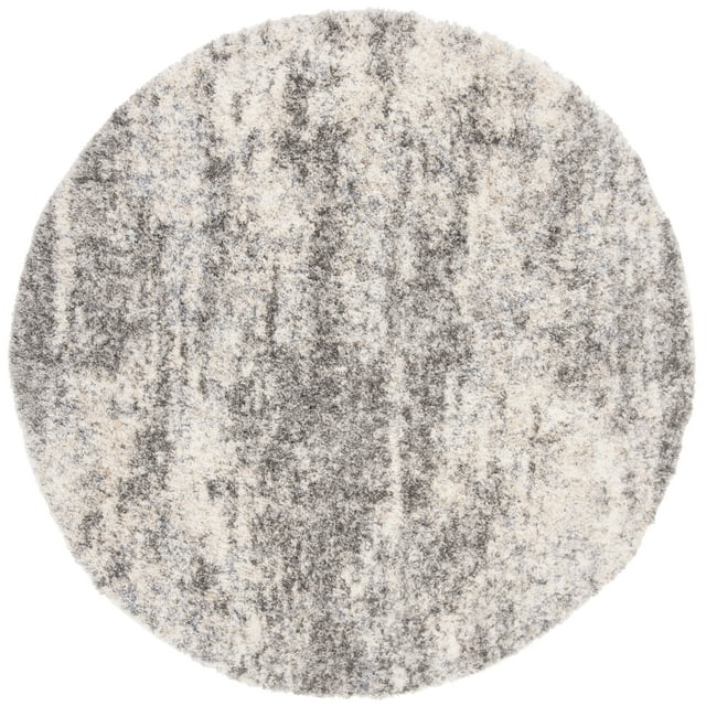 SAFAVIEH Berber Damian Abstract Shag Area Rug, Grey Blue/Cream, 3'3" x 3'3" Round