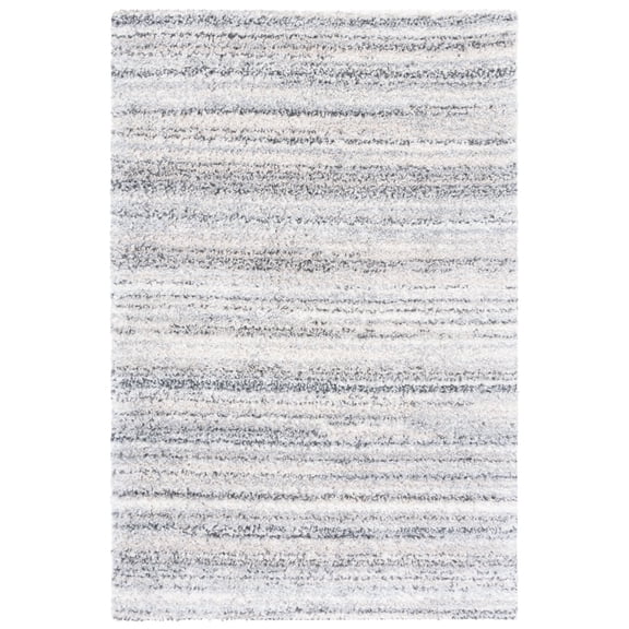 SAFAVIEH Berber Damjan Abstract Shag Area Rug, 6'7" x 6'7" Square, Grey/Ivory
