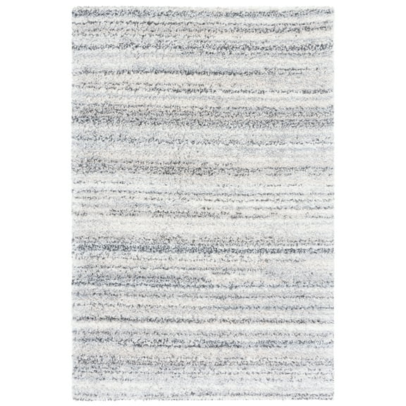 SAFAVIEH Berber Damjan Abstract Shag Runner Rug, Grey/Ivory, 2'2" x 9'