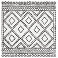 thumbnail image 1 of SAFAVIEH Berber Daphale Abstract Polyester Shag Area Rug, Ivory/Dark Grey, 7' x 7' Square, 1 of 8