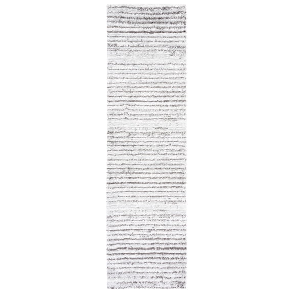 SAFAVIEH Berber Dayna Abstract Shag Area Rug, 2'3" x 8' Runner, Grey/Dark Grey