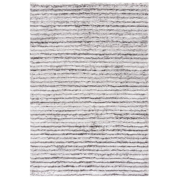 SAFAVIEH Berber Dayna Abstract Shag Area Rug, 5'5" x 7'7", Grey/Dark Grey