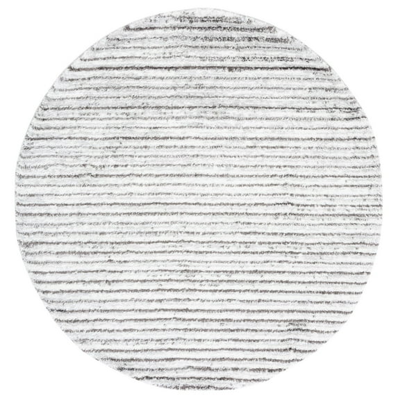SAFAVIEH Berber Dayna Abstract Shag Area Rug, 7' x 7' Round, Grey/Dark Grey