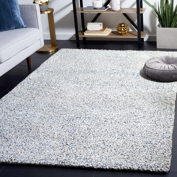 SAFAVIEH Berber Deena Distressed Area Rug, Ivory/Blue, 3' x 5'