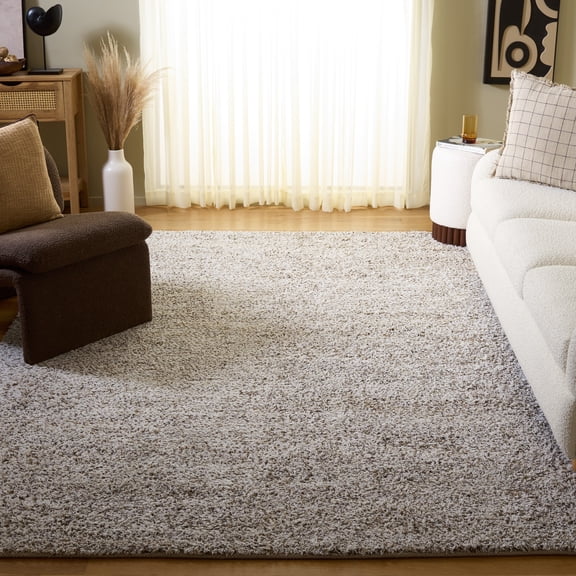 SAFAVIEH Berber Deena Distressed Area Rug, Ivory/Brown, 8' x 10'