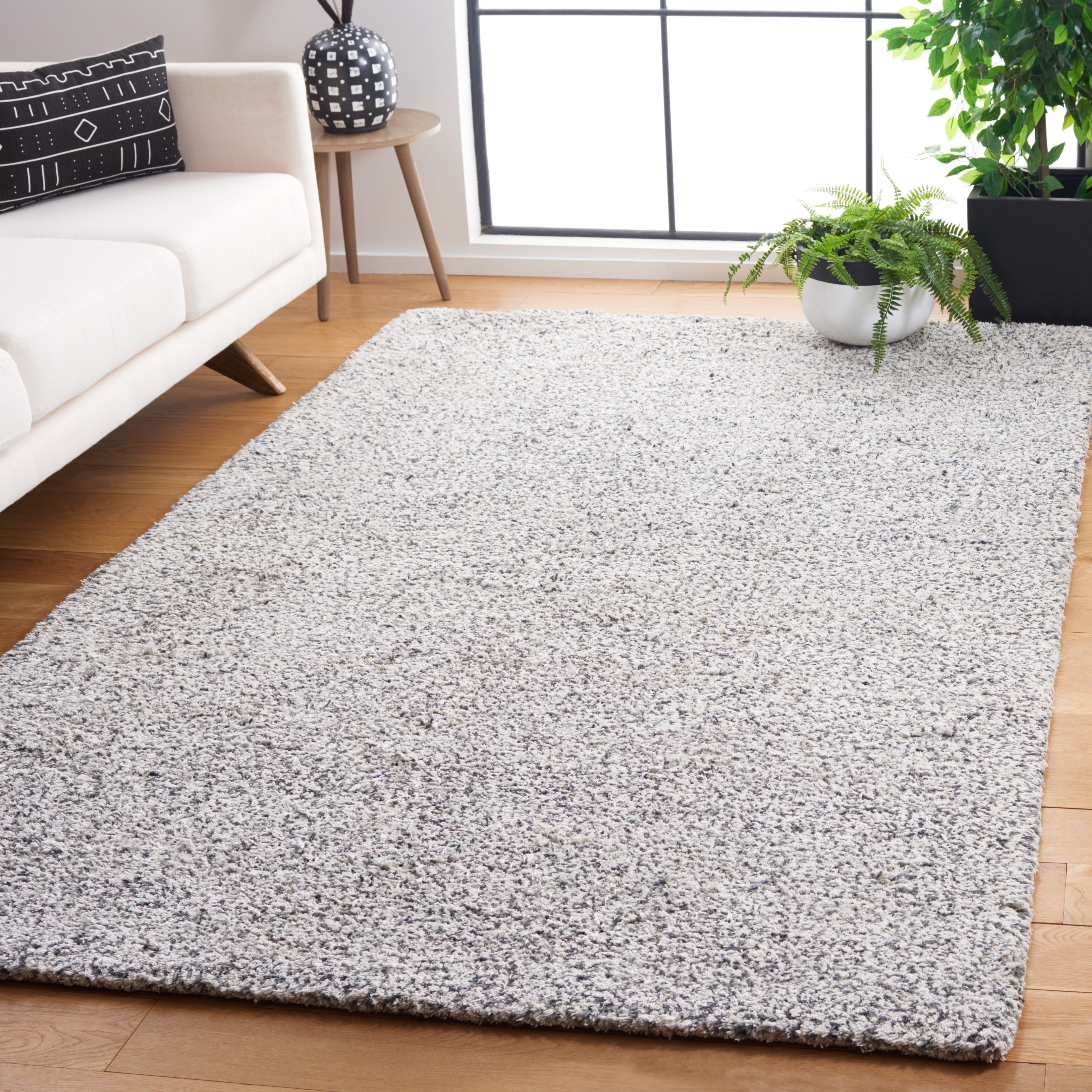 SAFAVIEH Berber Deena Distressed Area Rug, Ivory/Dark Gray, 6' x 9'