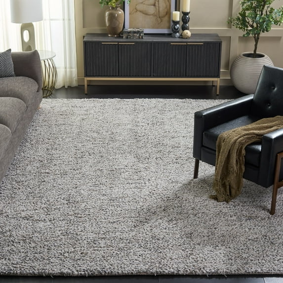 SAFAVIEH Berber Deena Distressed Area Rug, Ivory/Dark Gray, 8' x 10'