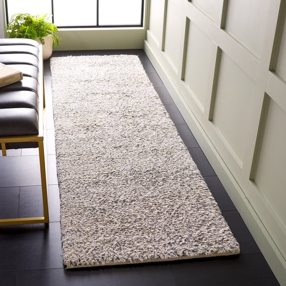 SAFAVIEH Berber Deena Distressed Runner Rug, Ivory/Dark Gray, 2'3" x 8'