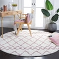 thumbnail image 1 of SAFAVIEH Berber Feride Geometric Shag Area Rug, Ivory/Light Rose, 6'7" x 6'7" Round, 1 of 11