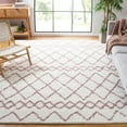 thumbnail image 1 of SAFAVIEH Berber Feride Geometric Shag Area Rug, Ivory/Light Rose, 8' x 10', 1 of 11