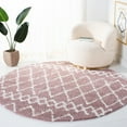 thumbnail image 1 of SAFAVIEH Berber Feride Geometric Shag Area Rug, Light Rose/Ivory, 6'7" x 6'7" Round, 1 of 12