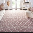 thumbnail image 1 of SAFAVIEH Berber Feride Geometric Shag Area Rug, Light Rose/Ivory, 9' x 12', 1 of 12
