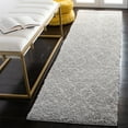 thumbnail image 1 of SAFAVIEH Berber Feride Geometric Shag Runner Rug, Light Gray/Cream, 2' x 10', 1 of 12