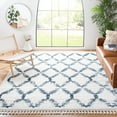 thumbnail image 1 of SAFAVIEH Berber Fringe Amable Geometric Shag Area Rug, Cream/Blue, 6'7" x 6'7" Square, 1 of 11