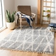 thumbnail image 1 of SAFAVIEH Berber Fringe August Geometric Shag Area Rug, Gray/Cream, 9' x 12', 1 of 10