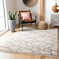 thumbnail image 1 of SAFAVIEH Berber Fringe Cassius Geometric Shag Area Rug, Cream/Gray, 5'3" x 7'6", 1 of 10