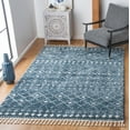 thumbnail image 1 of SAFAVIEH Berber Fringe Nathan Aztec Shag Area Rug, Blue/Ivory, 5'3" x 7'7", 1 of 11