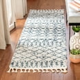 thumbnail image 1 of SAFAVIEH Berber Fringe Nathan Aztec Shag Runner Rug, Cream/Blue, 2'2" x 6', 1 of 10