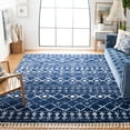 thumbnail image 1 of SAFAVIEH Berber Fringe Nathan Aztec Shag Area Rug, Dark Blue/Ivory, 8' x 10', 1 of 11