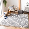 thumbnail image 1 of SAFAVIEH Berber Fringe Apache Geometric Shag Area Rug, Gray/Cream, 6'7" x 6'7" Square, 1 of 10