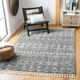 thumbnail image 1 of SAFAVIEH Berber Fringe Vinal Aztec Shag Area Rug, Gray/Ivory, 3' x 3' Square, 1 of 10