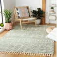 thumbnail image 1 of SAFAVIEH Berber Fringe Vinal Aztec Shag Area Rug, Sage/Ivory, 5'3" x 7'6", 1 of 11