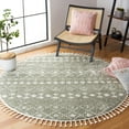 thumbnail image 1 of SAFAVIEH Berber Fringe Vinal Aztec Shag Area Rug, Sage/Ivory, 6'7" x 6'7" Round, 1 of 11