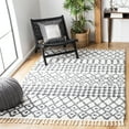 thumbnail image 1 of SAFAVIEH Berber Fringe Sunny Aztec Shag Area Rug, Ivory/Dark Gray, 5'3" x 7'7", 1 of 10