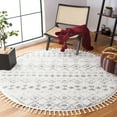 thumbnail image 1 of SAFAVIEH Berber Fringe Vinal Aztec Shag Area Rug, Ivory/Gray, 6'7" x 6'7" Round, 1 of 11