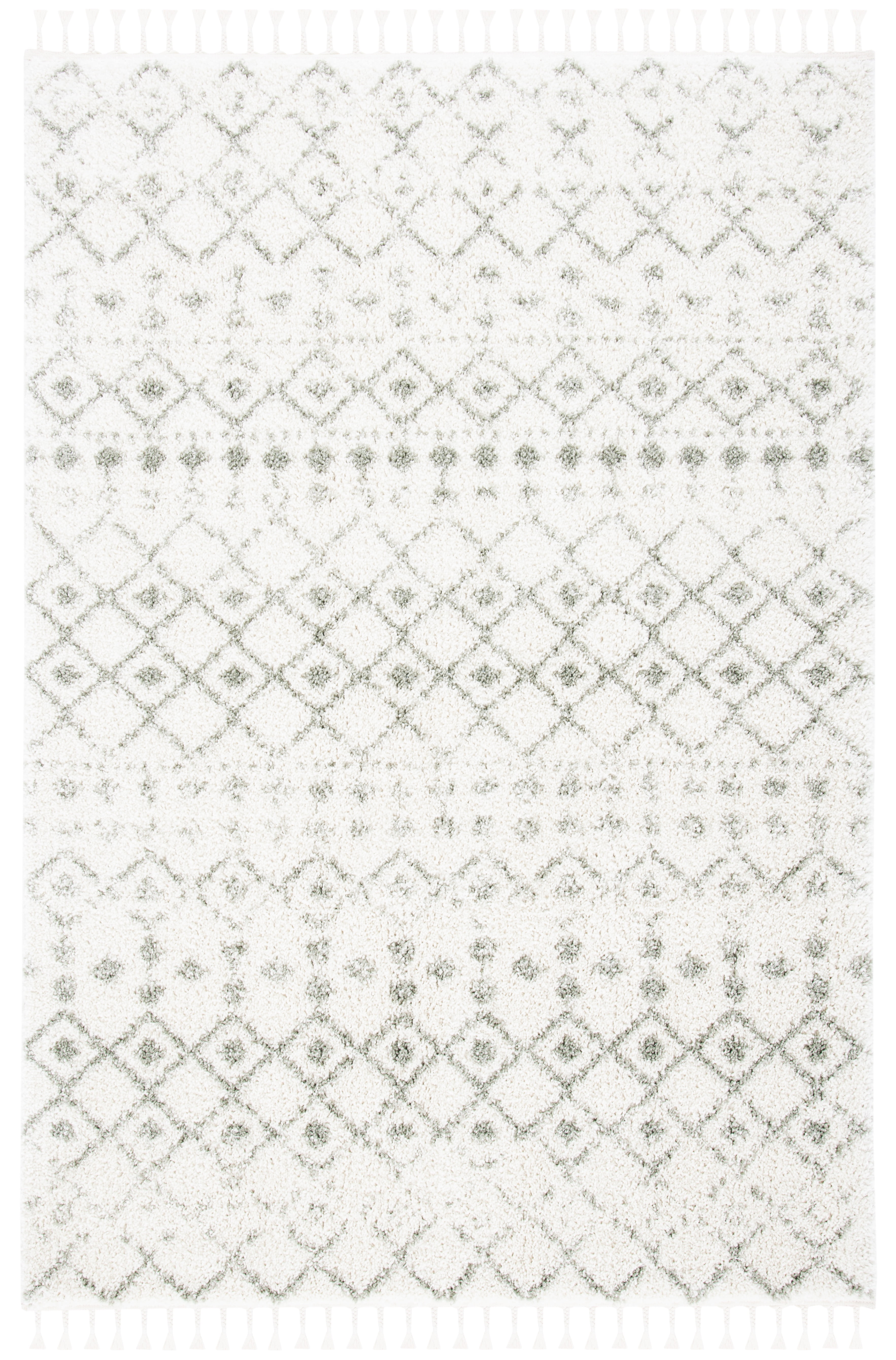 SAFAVIEH Berber Fringe Shag BFG516H Ivory / Sage Rug