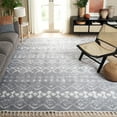 thumbnail image 1 of SAFAVIEH Berber Fringe Vinal Aztec Shag Area Rug, Light Gray/Ivory, 9' x 12', 1 of 11