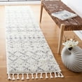 thumbnail image 1 of SAFAVIEH Berber Fringe Vinal Aztec Shag Runner Rug, Ivory/Gray, 2'2" x 8', 1 of 11