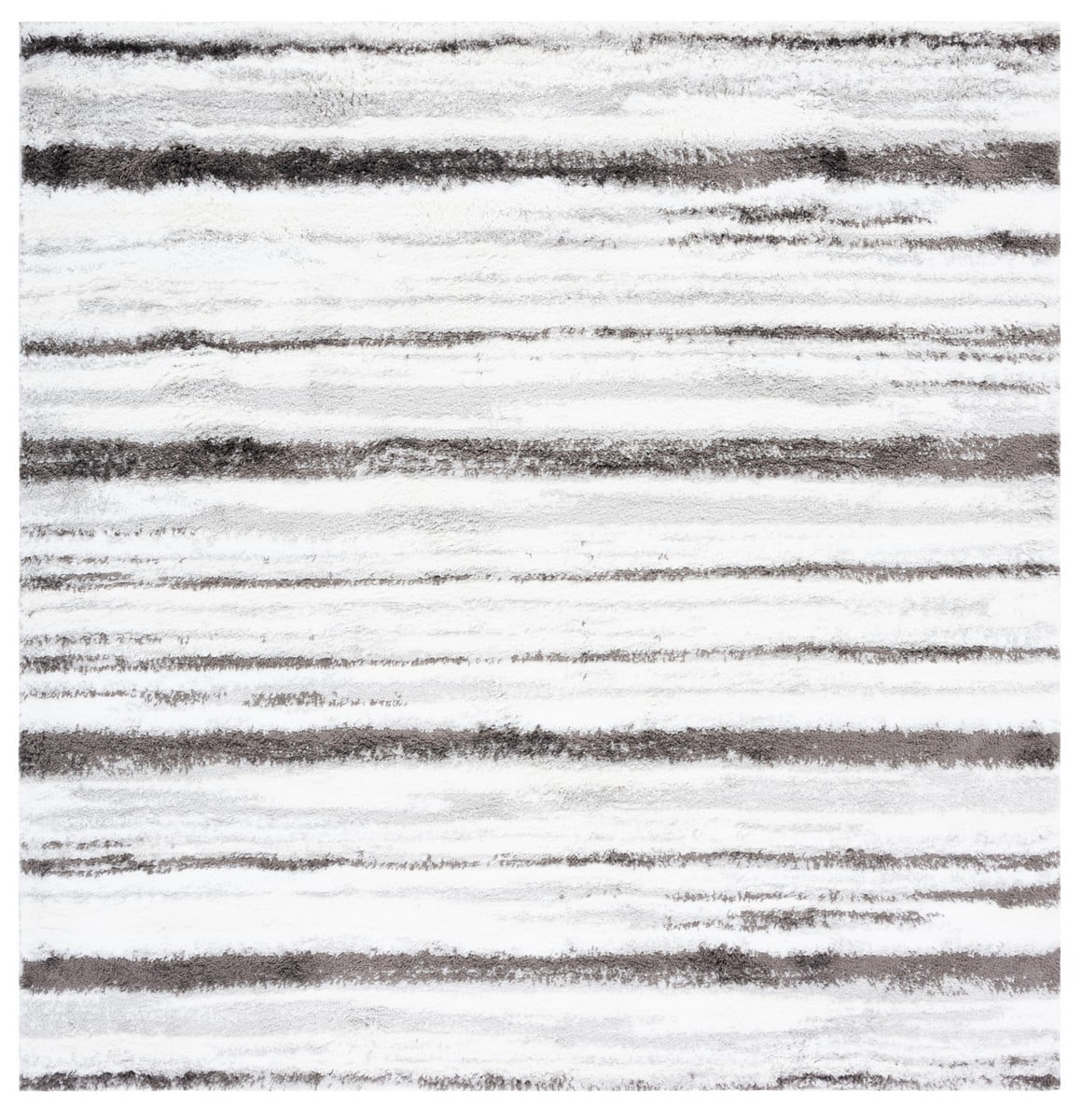 Soft Hues Berber-Inspired Square Shag Area Rug - 7' x 7', Light Grey/Dark Grey