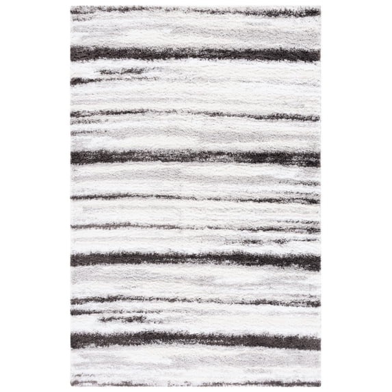 SAFAVIEH Berber Grayson Abstract Shag Area Rug, 8' x 10', Light Grey/Dark Grey