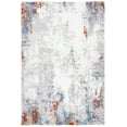 thumbnail image 1 of SAFAVIEH Berber Heathe Abstract Polyester Shag Area Rug, Blue Rust/Ivory, 5'5" x 7'7", 1 of 8