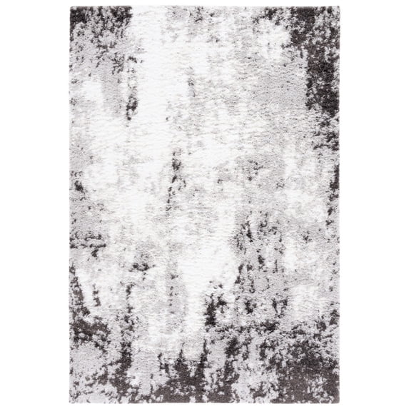 SAFAVIEH Berber Heathe Abstract Shag Area Rug, 4'5" x 6'5", Grey/Dark Grey