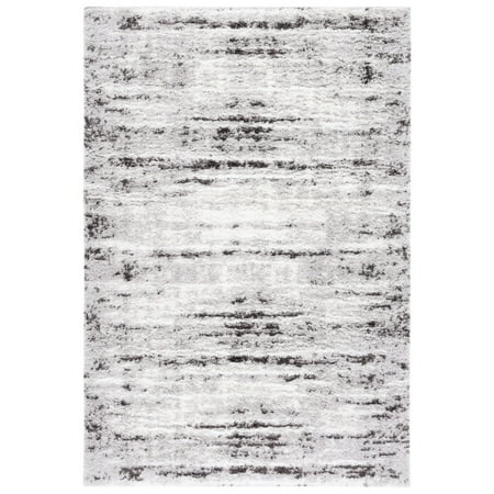 SAFAVIEH Berber Hollie Abstract Shag Area Rug, 8' x 10', Grey/Dark Grey