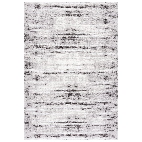 SAFAVIEH Berber Hollie Abstract Shag Area Rug, 8' x 10', Grey/Dark Grey