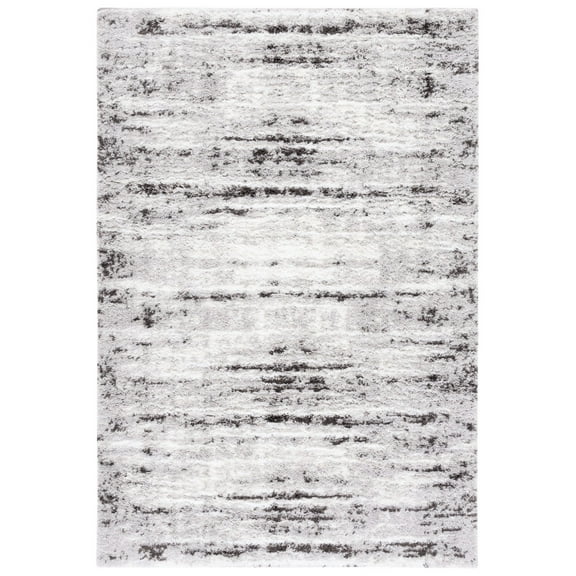 SAFAVIEH Berber Hollie Abstract Shag Area Rug, 9' x 12', Grey/Dark Grey