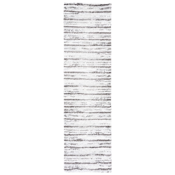 SAFAVIEH Berber Jaslyn Abstract Shag Area Rug, 2'3" x 8' Runner, Grey/Dark Grey
