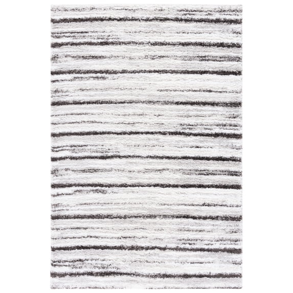 SAFAVIEH Berber Jaslyn Abstract Shag Area Rug, 8' x 10', Grey/Dark Grey