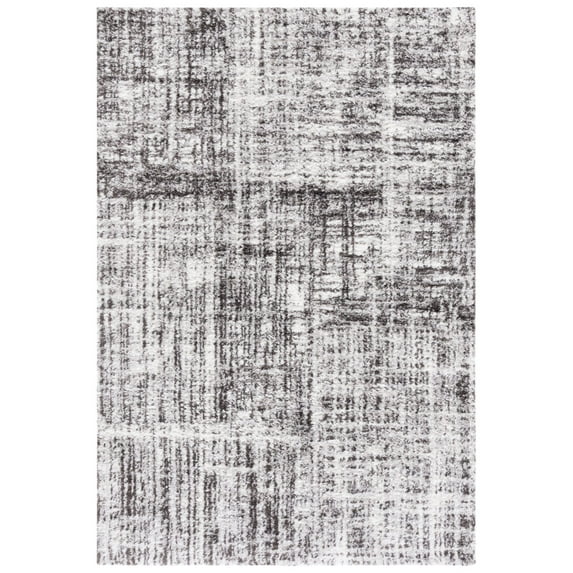 SAFAVIEH Berber Jonette Abstract Polyester Shag Area Rug, Blue Rust/Ivory, 7' x 7' Square