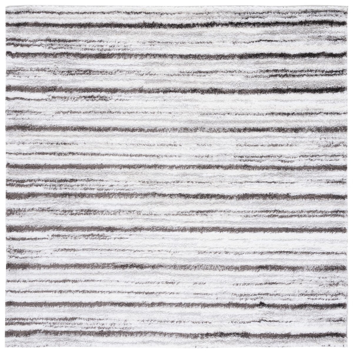 Soft Gray Synthetic 7' Square Shag Area Rug