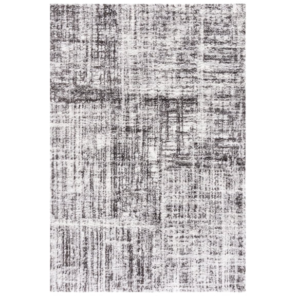 SAFAVIEH Berber Jonette Abstract Polyester Shag Runner Rug, Blue Rust/Ivory, 2'3" x 6'