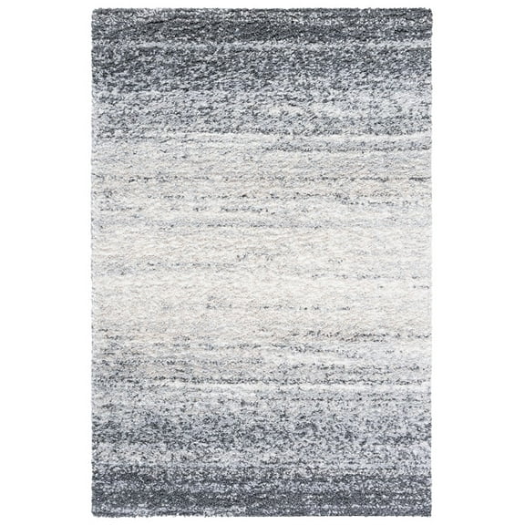 SAFAVIEH Berber Layon Abstract Shag Area Rug, 8' x 10', Grey/Ivory