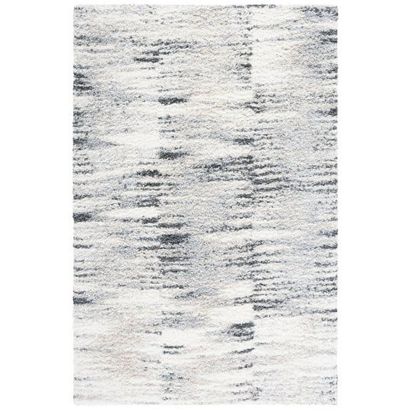 SAFAVIEH Berber Leland Abstract Shag Area Rug, 9' x 12', Grey/Ivory