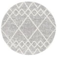 thumbnail image 1 of SAFAVIEH Berber Lidija Abstract Polyester Shag Area Rug, Ivory/Grey, 8' x 8' Round, 1 of 8