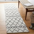 thumbnail image 1 of SAFAVIEH Berber Lula Distressed Shag Runner Rug, Ivory/Gray, 2'2" x 9', 1 of 11