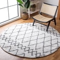 thumbnail image 1 of SAFAVIEH Berber Lula Distressed Shag Area Rug, Ivory/Gray, 6'7" x 6'7" Round, 1 of 11