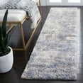 thumbnail image 1 of SAFAVIEH Berber Major Abstract Shag Runner Rug, Ivory/Blue, 2' x 8', 1 of 11